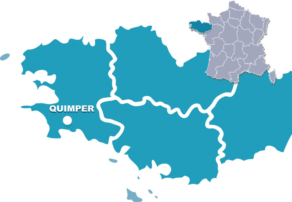 carte bretagne 1 - Quimper Finistère